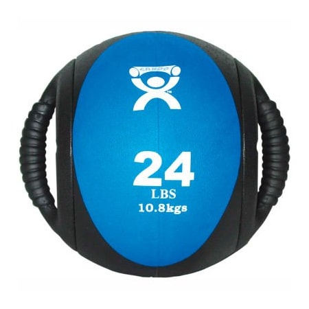 Fabrication Enterprises CanDo Dual-Handle Medicine Ball, 24 lb., 9" Dia (23 cm), Blue 468881